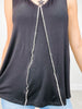 Sleeveless V-Neckline Top with Vertical Stone Trim Down Front