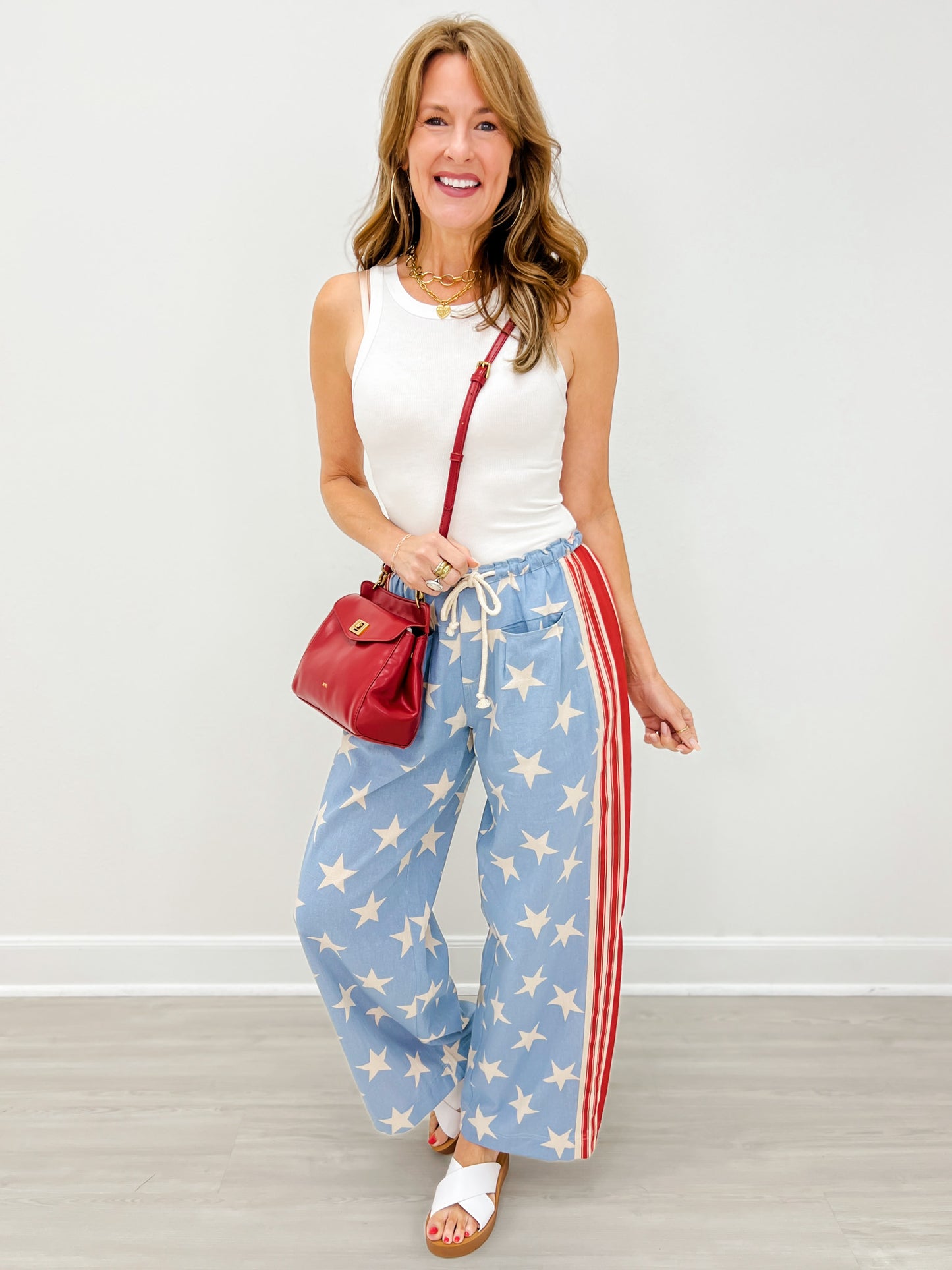 Stars and Stripes Drawstring Waist Pants