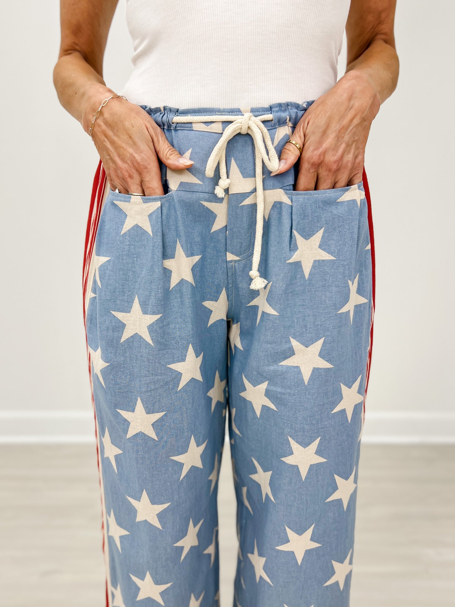Stars and Stripes Drawstring Waist Pants