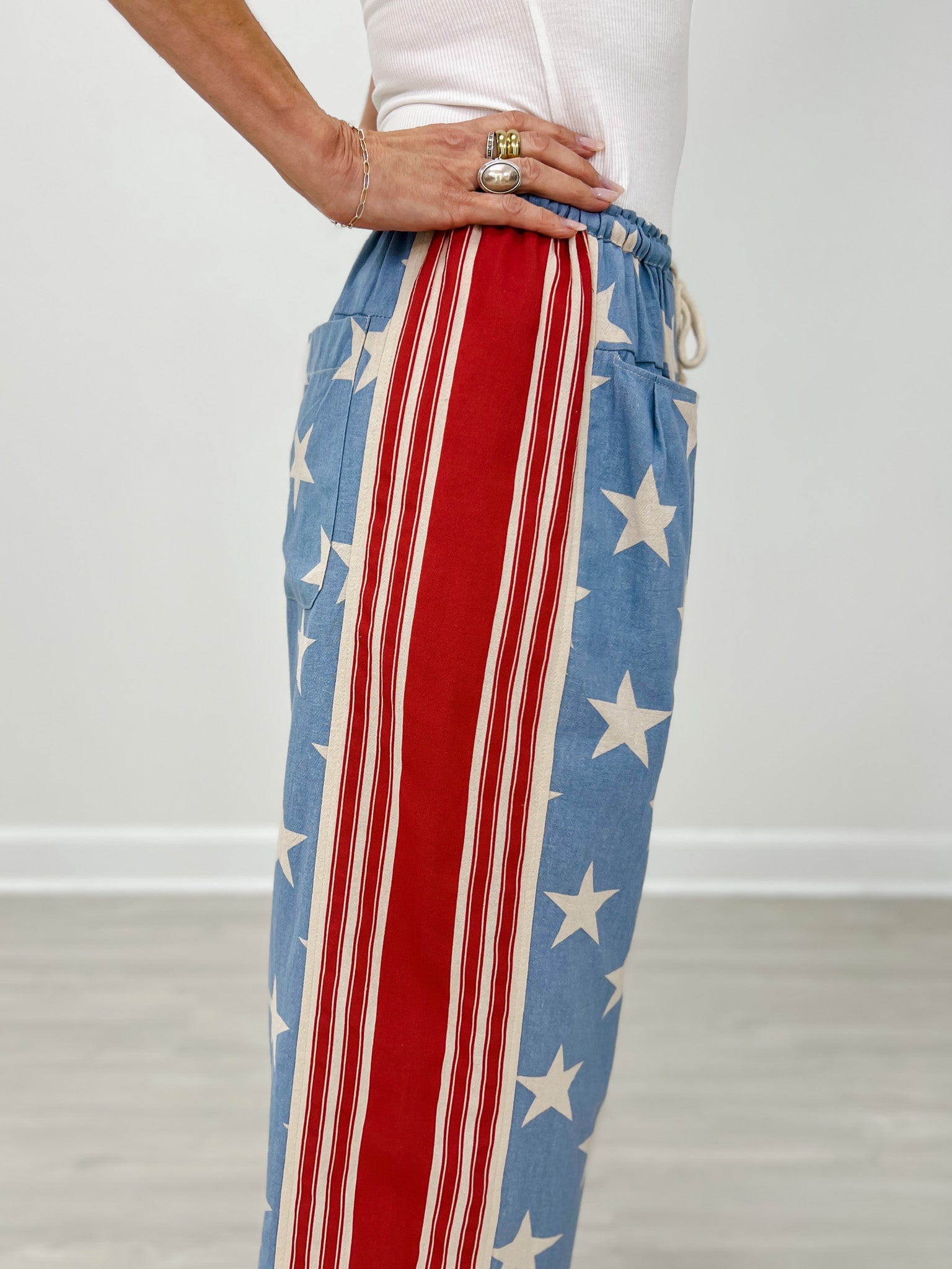 Stars and Stripes Drawstring Waist Pants