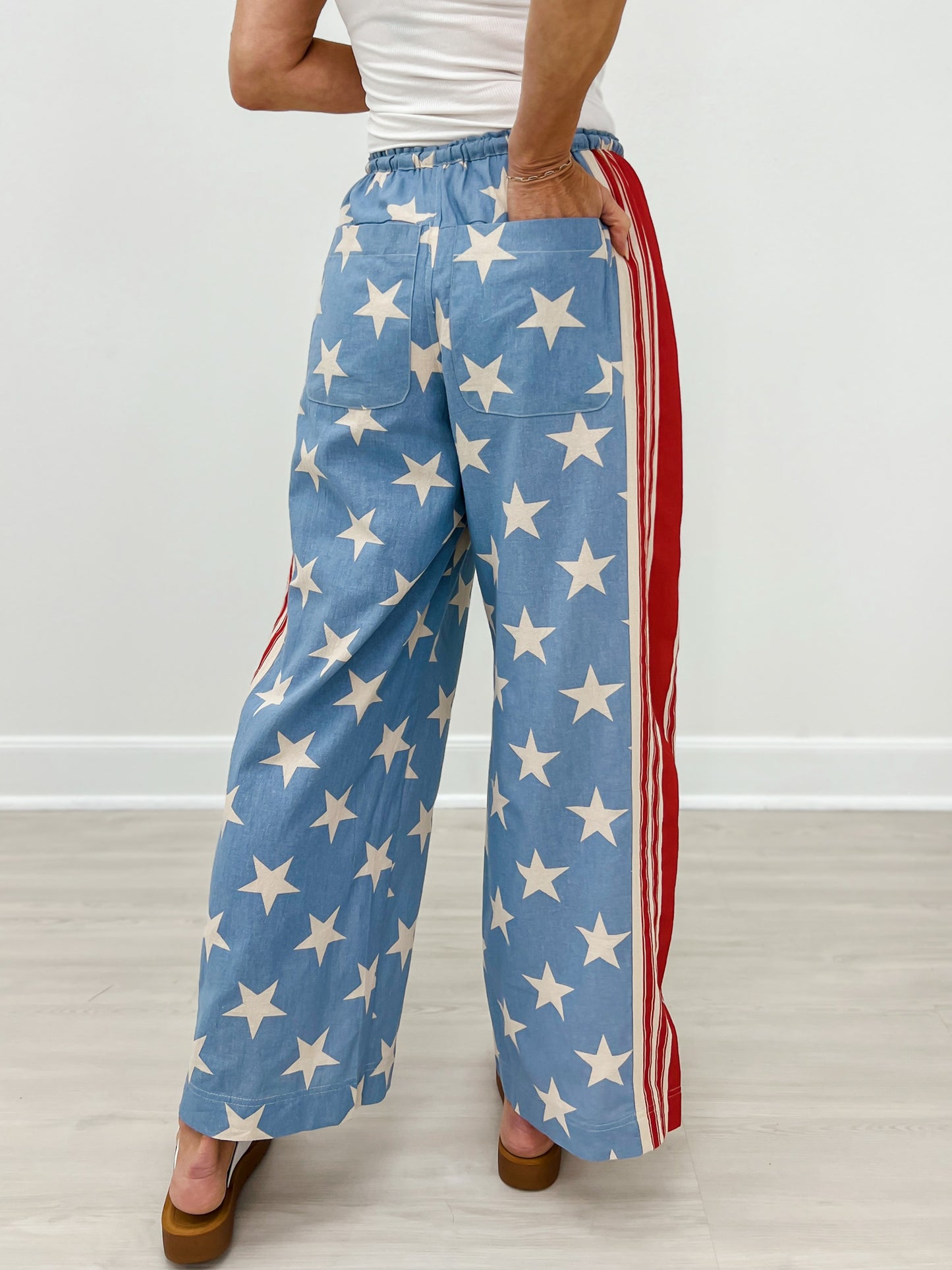 Stars and Stripes Drawstring Waist Pants
