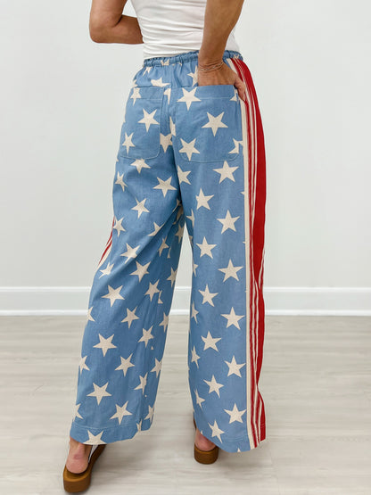 Stars and Stripes Drawstring Waist Pants