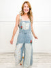 Floral Patchwork Embroidery Overalls