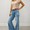 Judy Blue MAVERICK Hi-Rise Retro Wide Leg Raw Twisted Out Seam Jeans