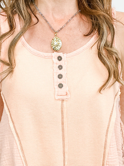 Hold On Sleeveless Embroidered Top