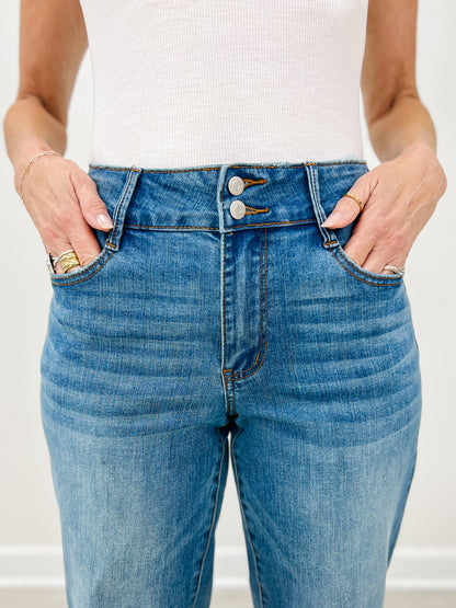 Judy Blue BRISTOL Mid-Rise Cuffed Boyfriend Cool Denim Jeans