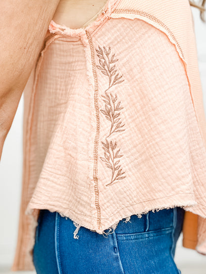Hold On Sleeveless Embroidered Top