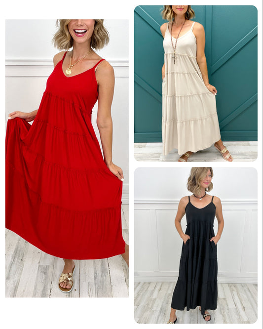 United We Stand Tiered Maxi Dress