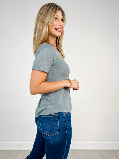 Hacci Slub Round Neck Raglan Tee
