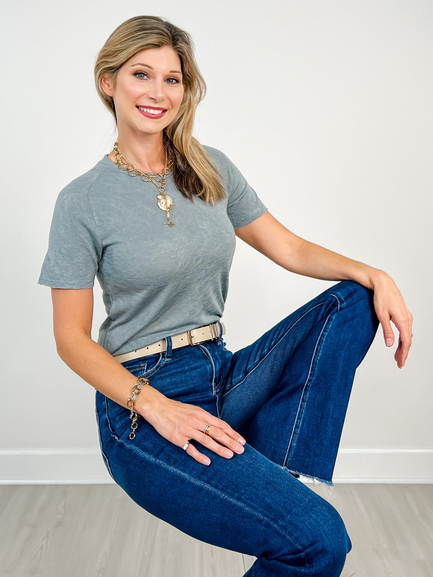 Hacci Slub Round Neck Raglan Tee