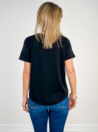 Short Sleeve Buttery Soft V-Neck Top