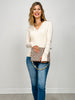 Long Sleeve V-Neck Polo Knit Top
