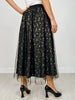 Mesh Gold Detail Star Printed Long Skirt