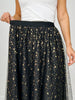 Mesh Gold Detail Star Printed Long Skirt