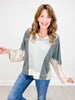 Long Sleeve Color Blocked Outseam Sweatshirt Top