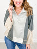 Long Sleeve Color Blocked Outseam Sweatshirt Top