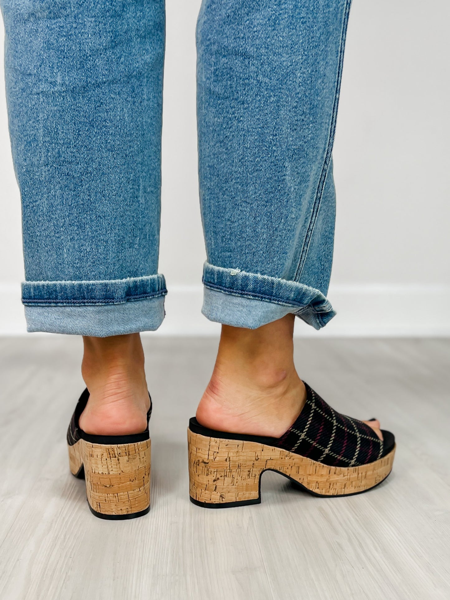 Corkys Totally Buggin Wedges in BLACK PLAID