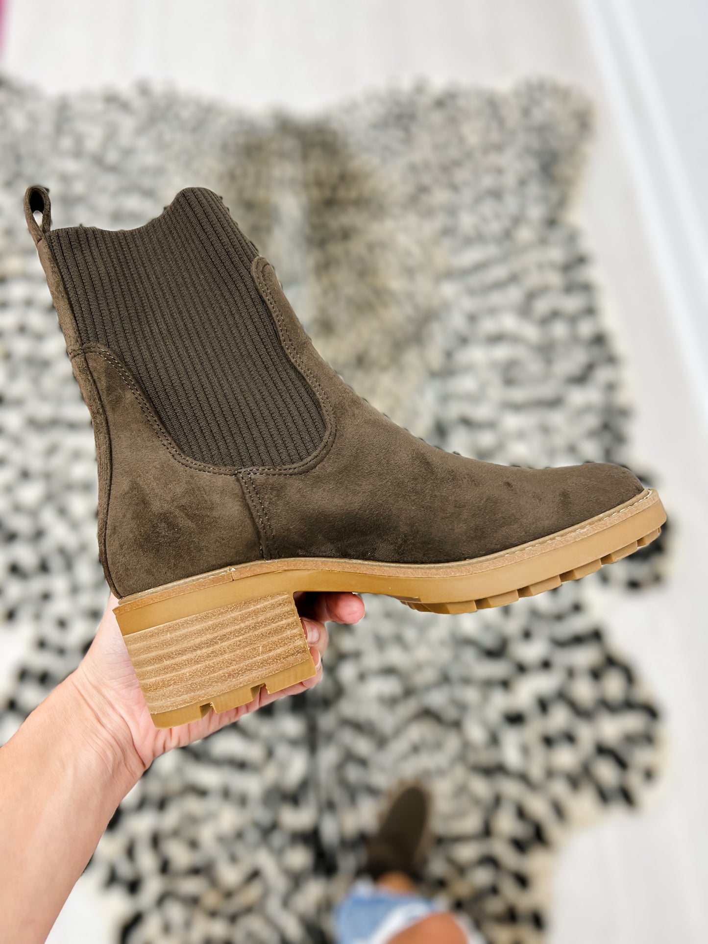 Corkys Goodness Gracious Boots in KHAKI FAUX SUEDE