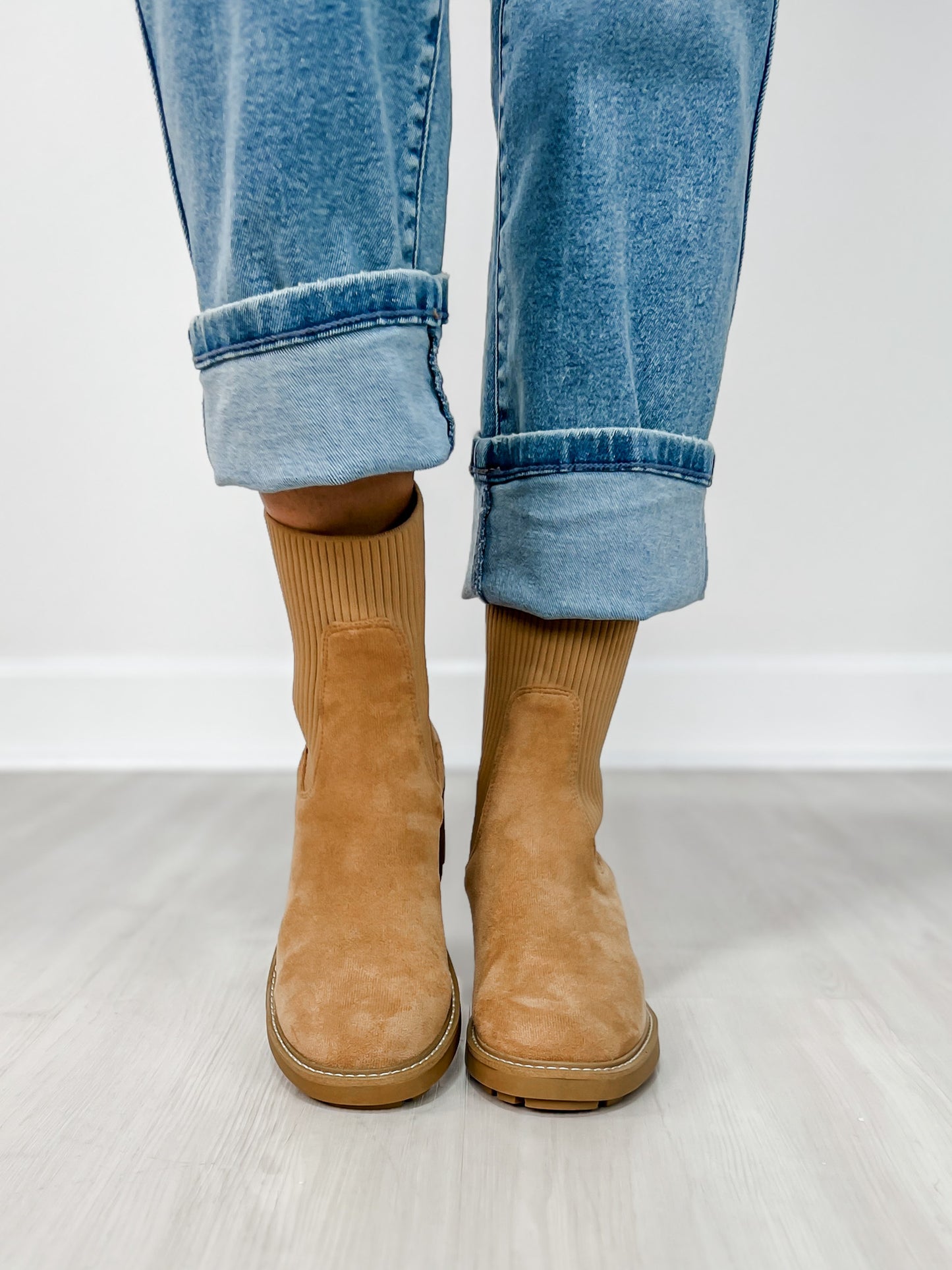 Corkys Goodness Gracious Boots in CAMEL FAUX SUEDE