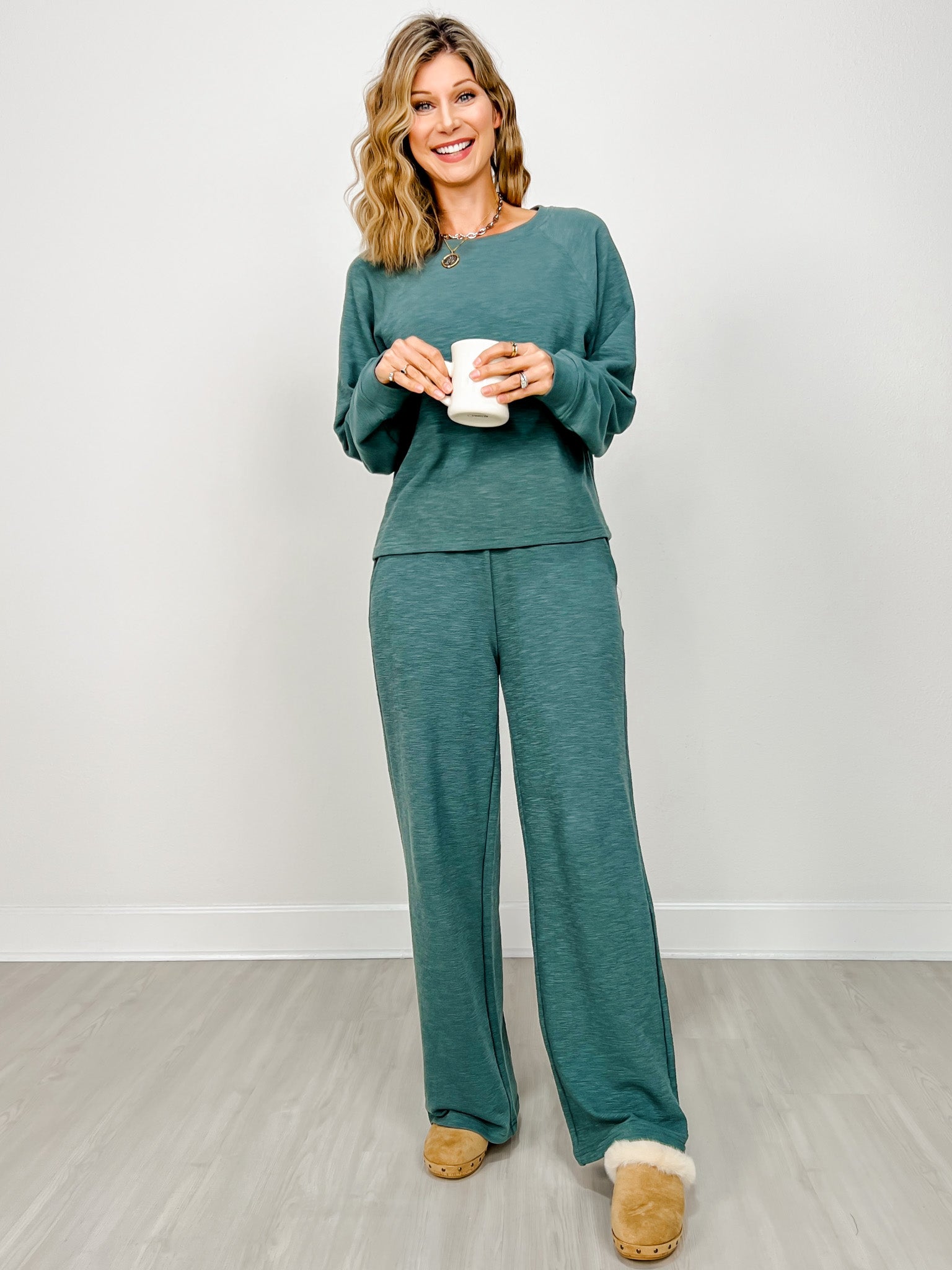 Slub Long Sleeve Top & Pants Set