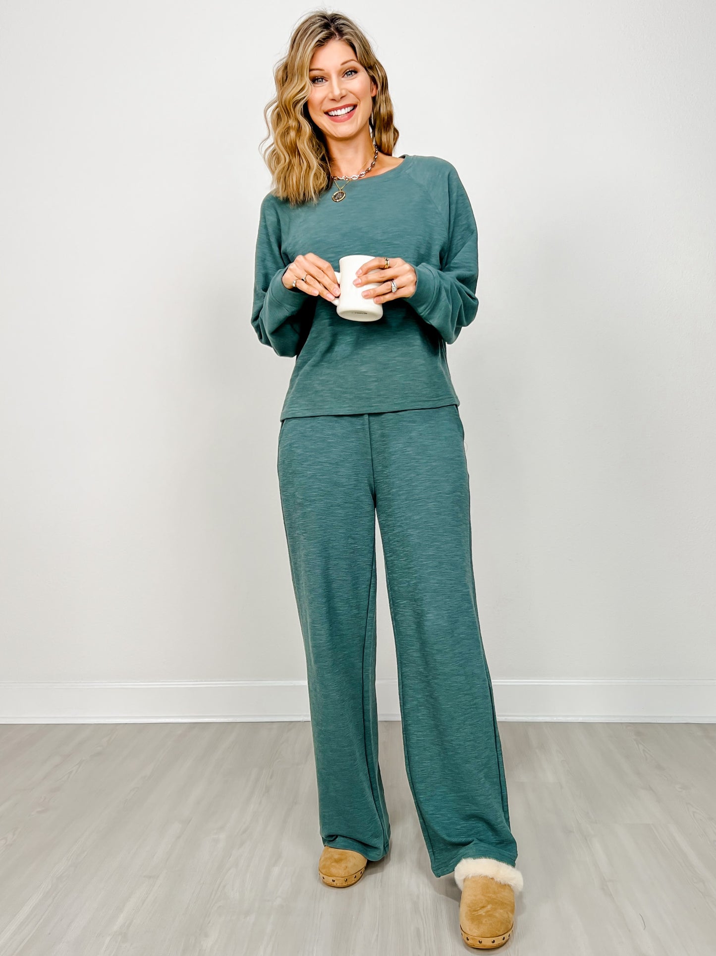 Slub Long Sleeve Top & Pants Set