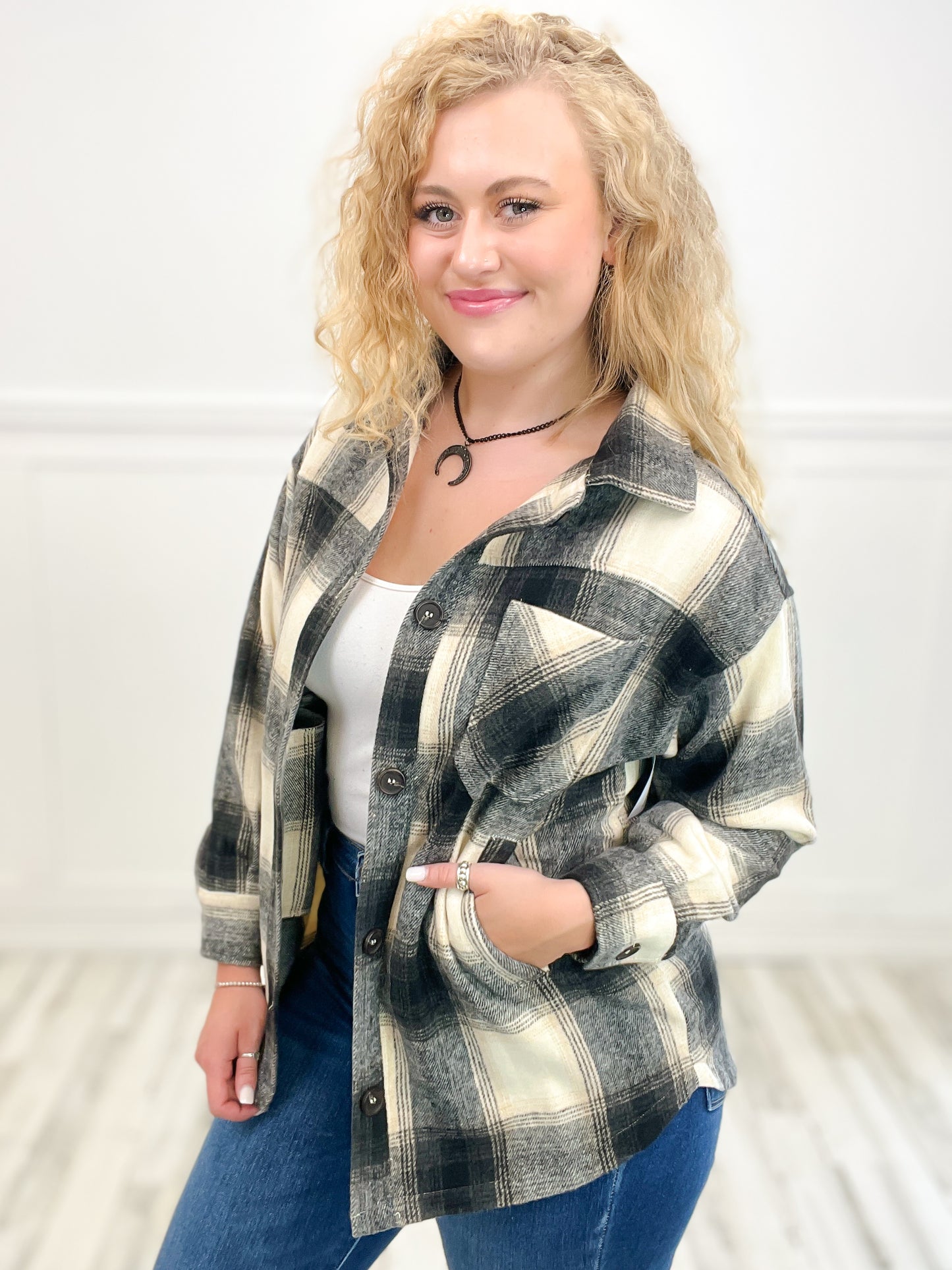 That Fall Feeling Plaid Shacket Top