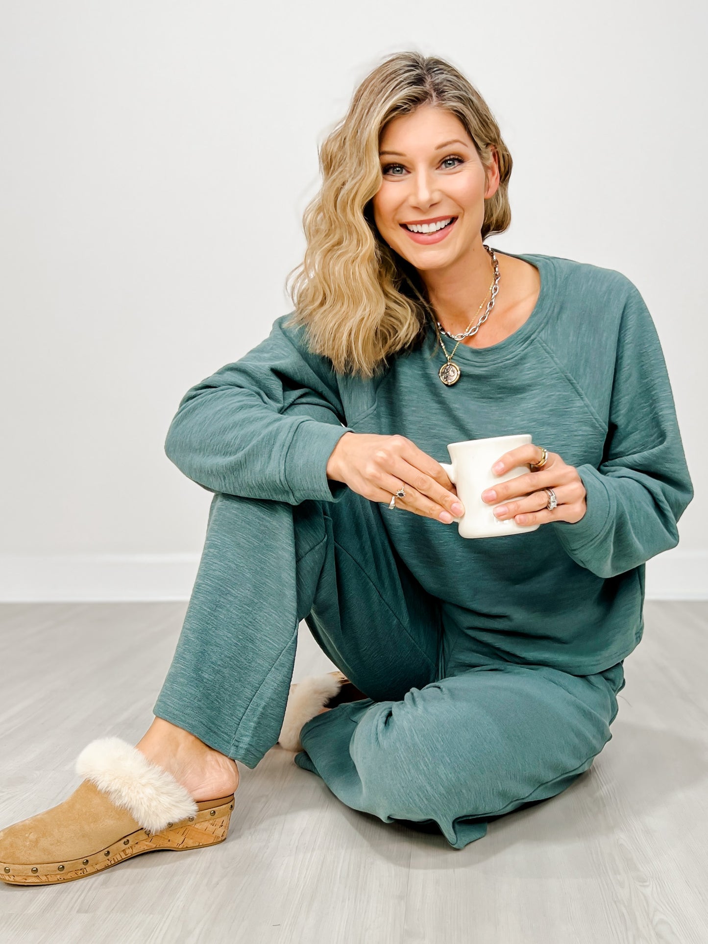 Slub Long Sleeve Top & Pants Set