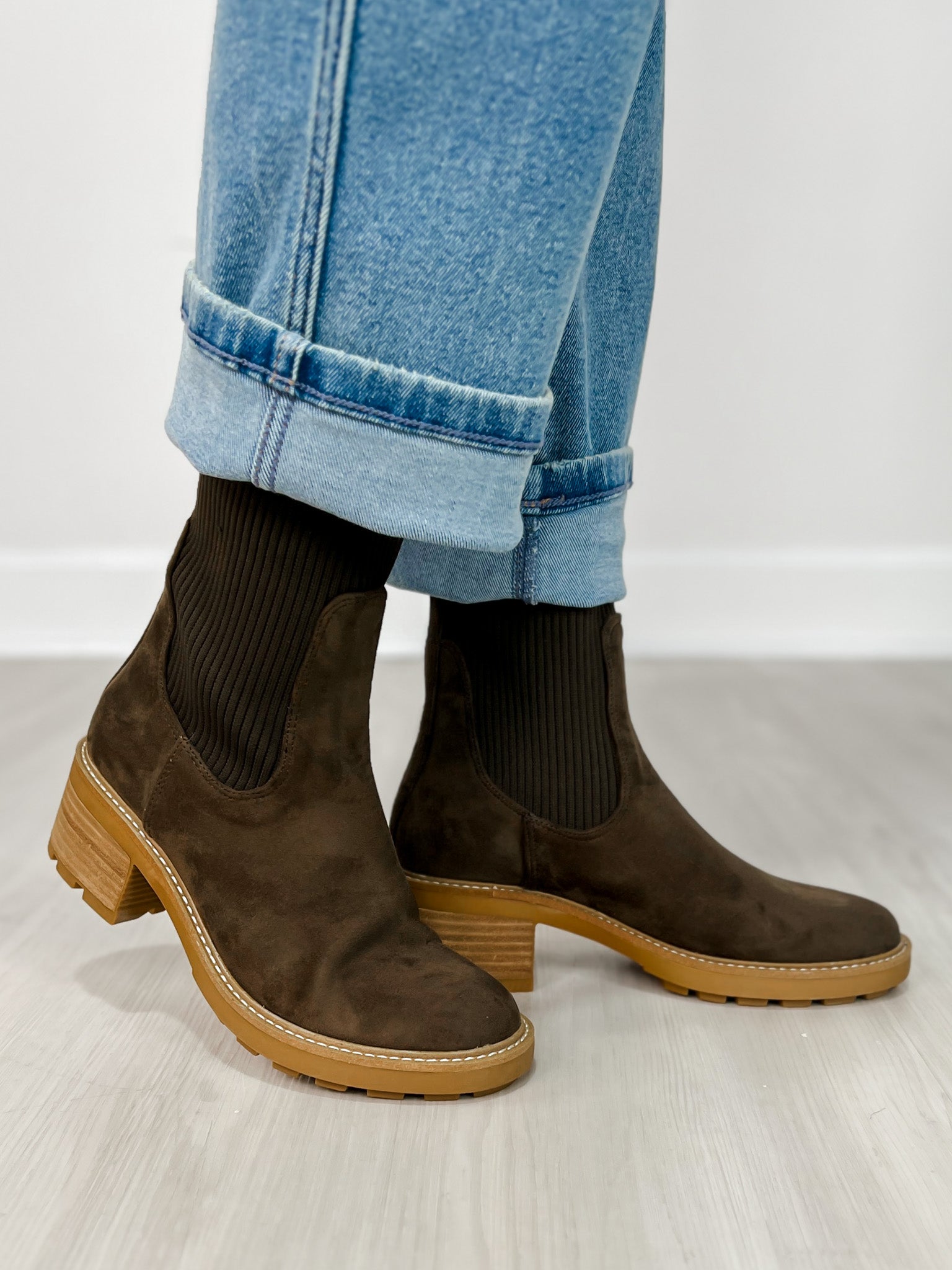 Corkys Goodness Gracious Boots in KHAKI FAUX SUEDE