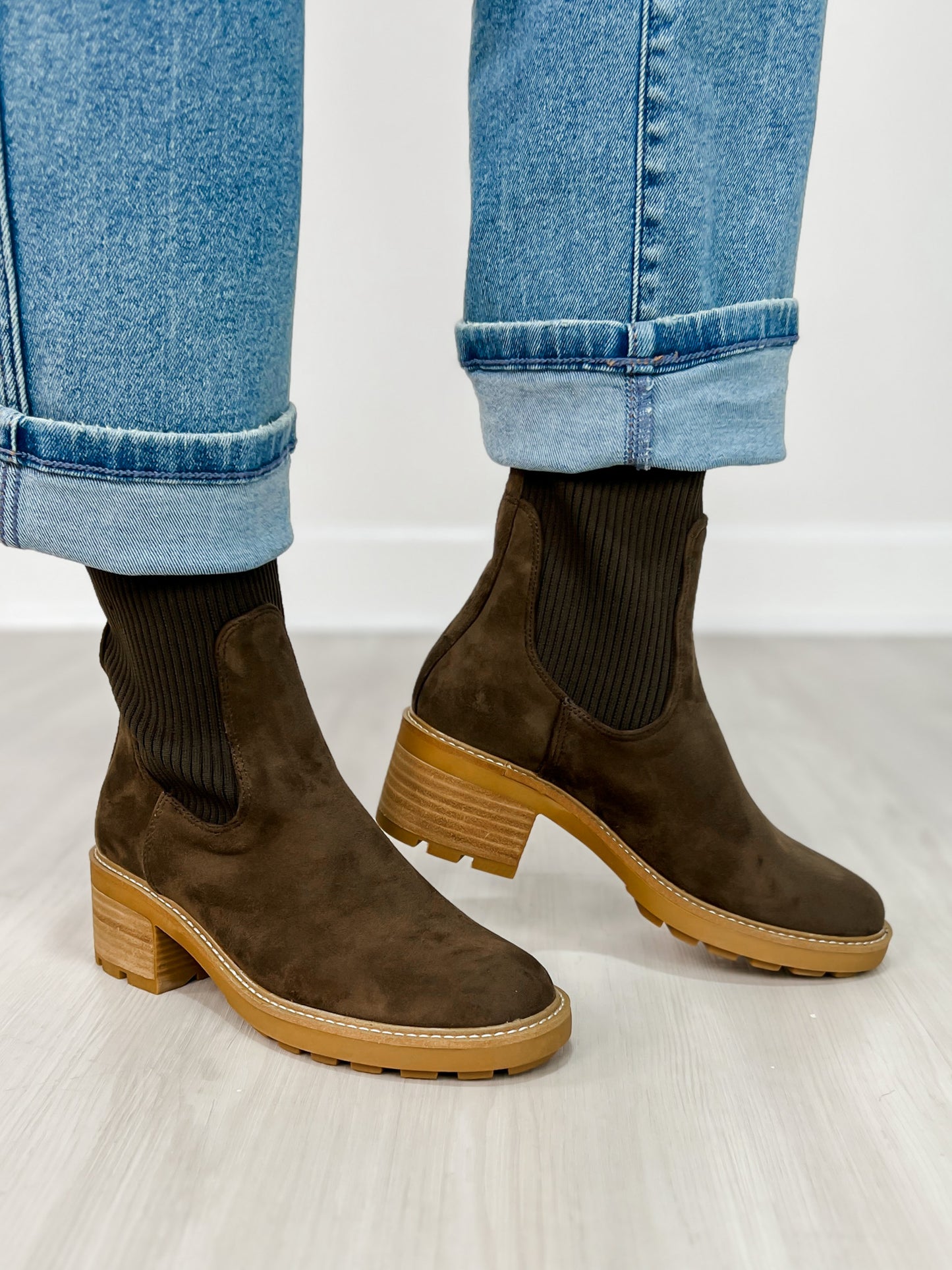 Corkys Goodness Gracious Boots in KHAKI FAUX SUEDE