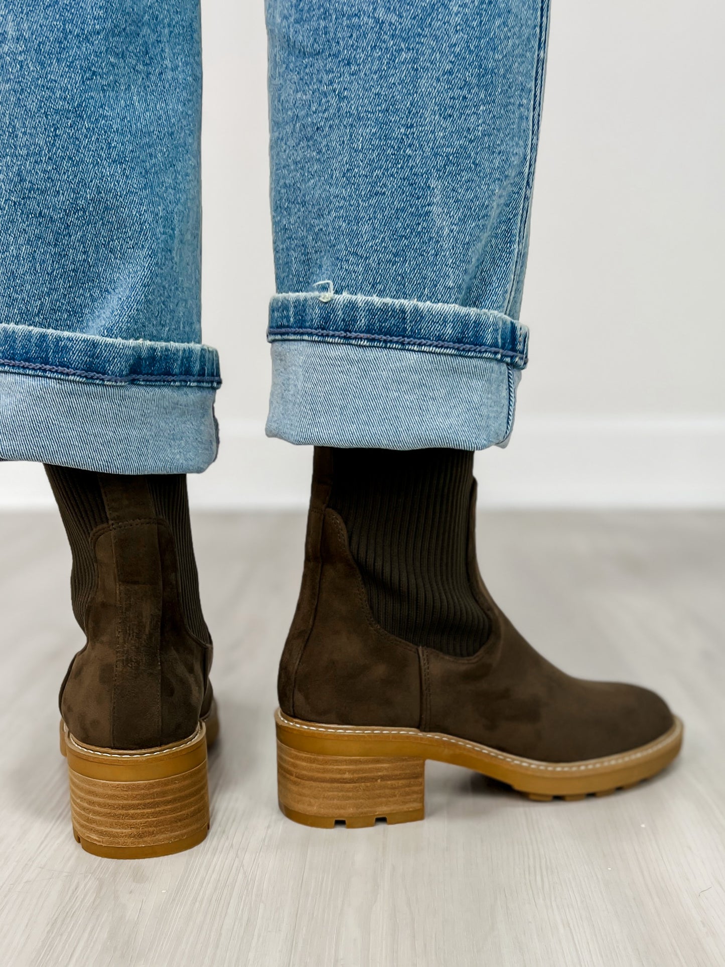 Corkys Goodness Gracious Boots in KHAKI FAUX SUEDE