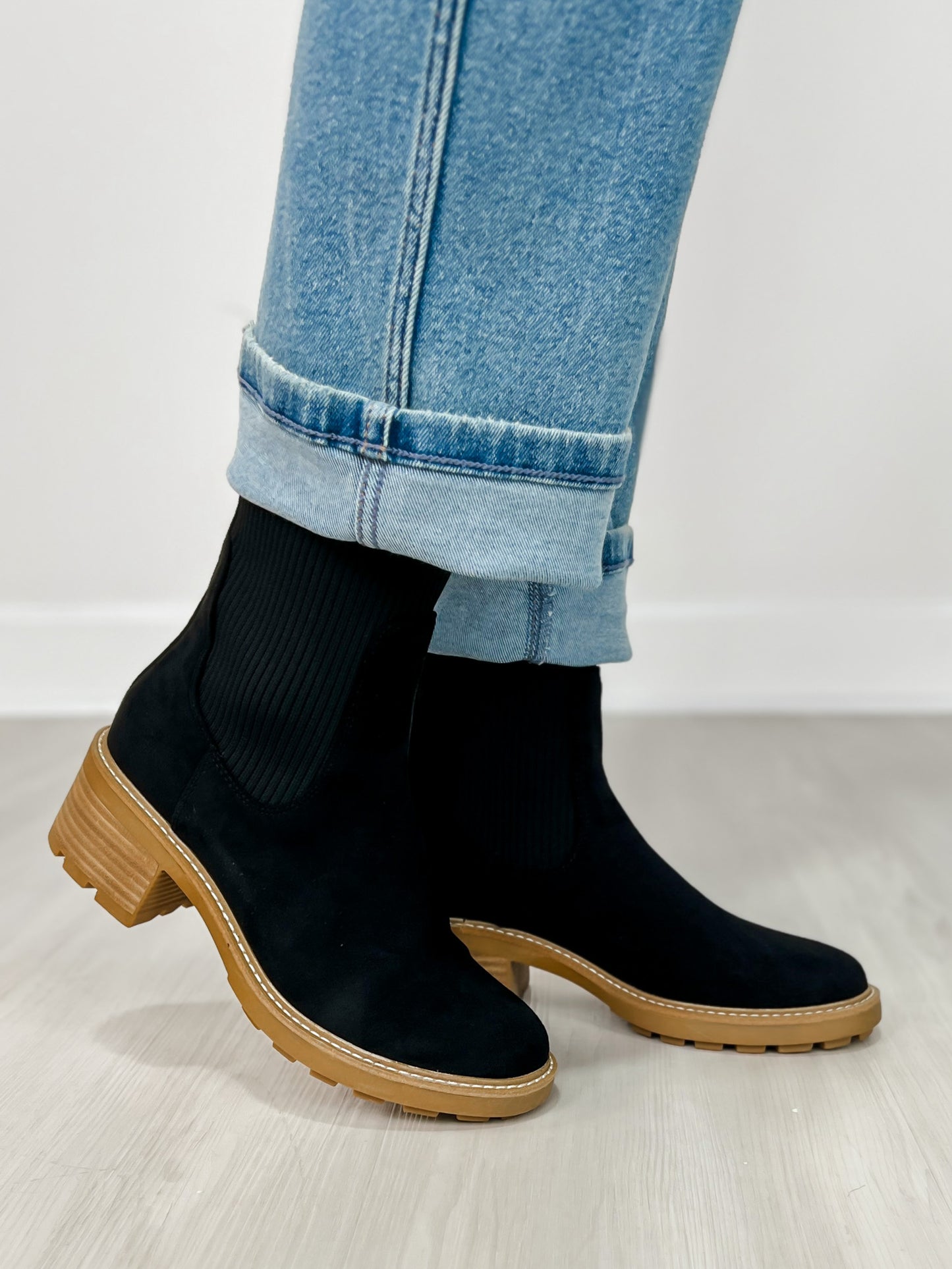 Corkys Goodness Gracious Boots in BLACK FAUX SUEDE