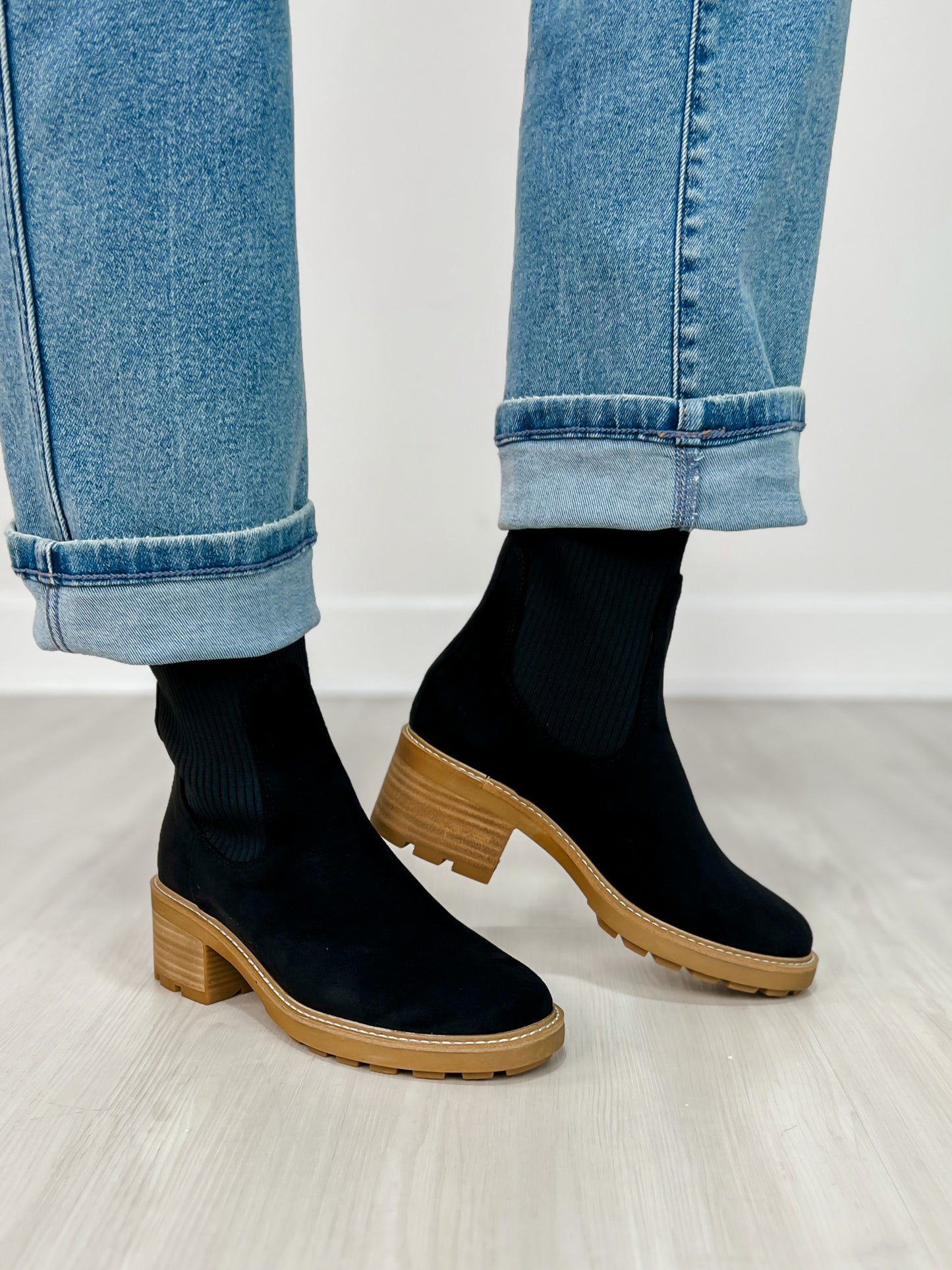Corkys Goodness Gracious Boots in BLACK FAUX SUEDE