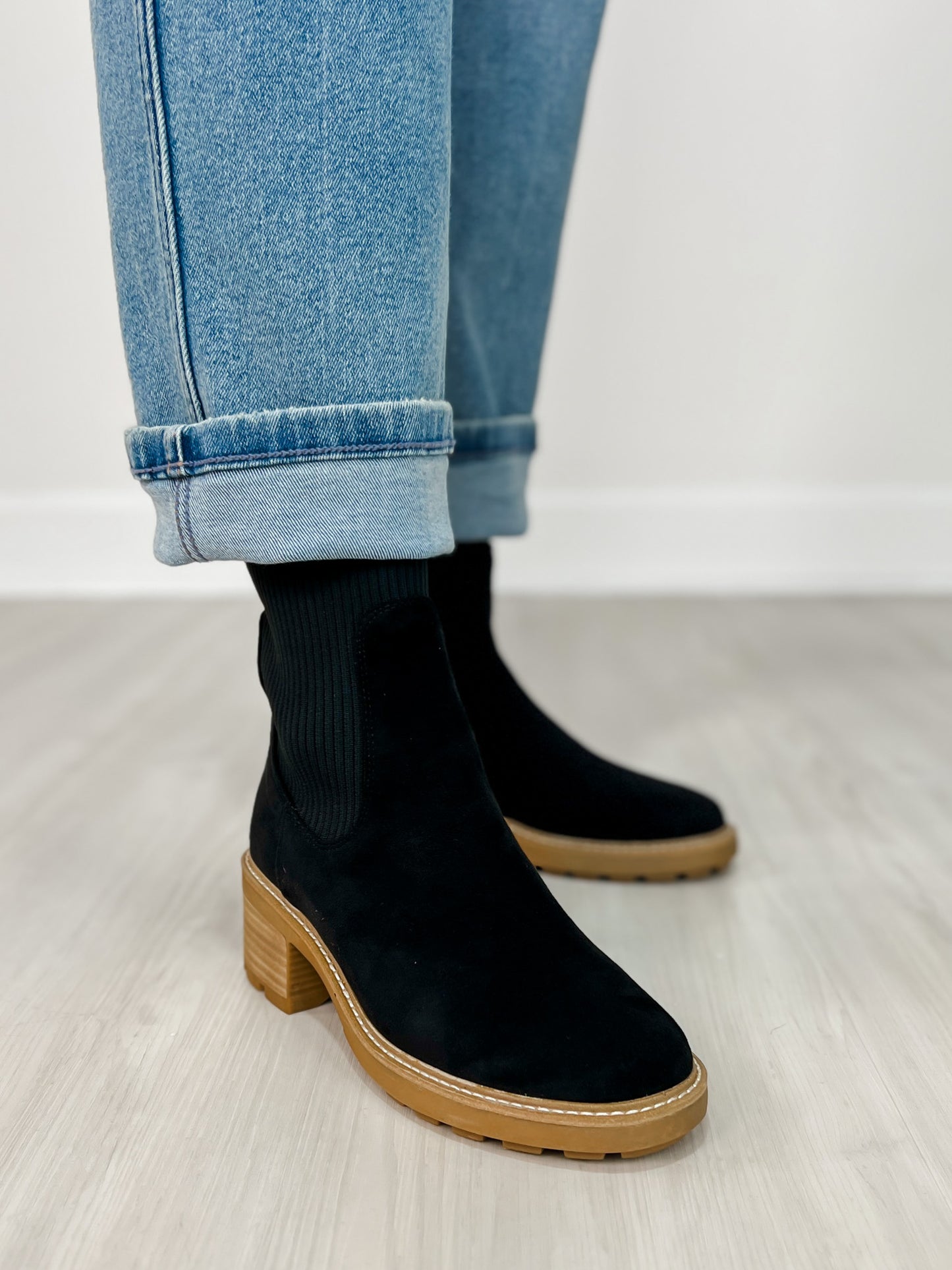 Corkys Goodness Gracious Boots in BLACK FAUX SUEDE