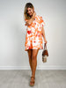 Short Sleeve Tropical Floral Shirt Dress