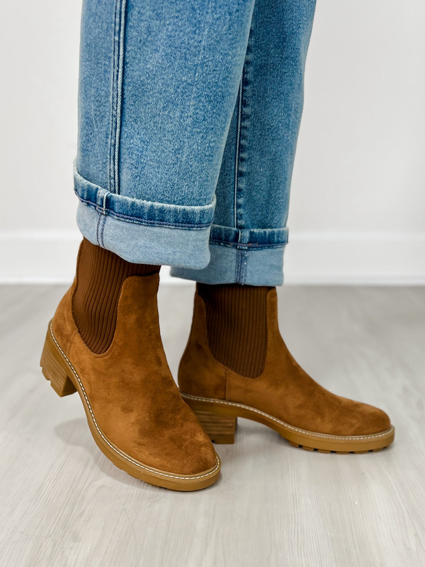 Corkys Goodness Gracious Boots in TOBACCO FAUX SUEDE