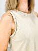 Cotton Rolled-Up Sleeve Tank Top