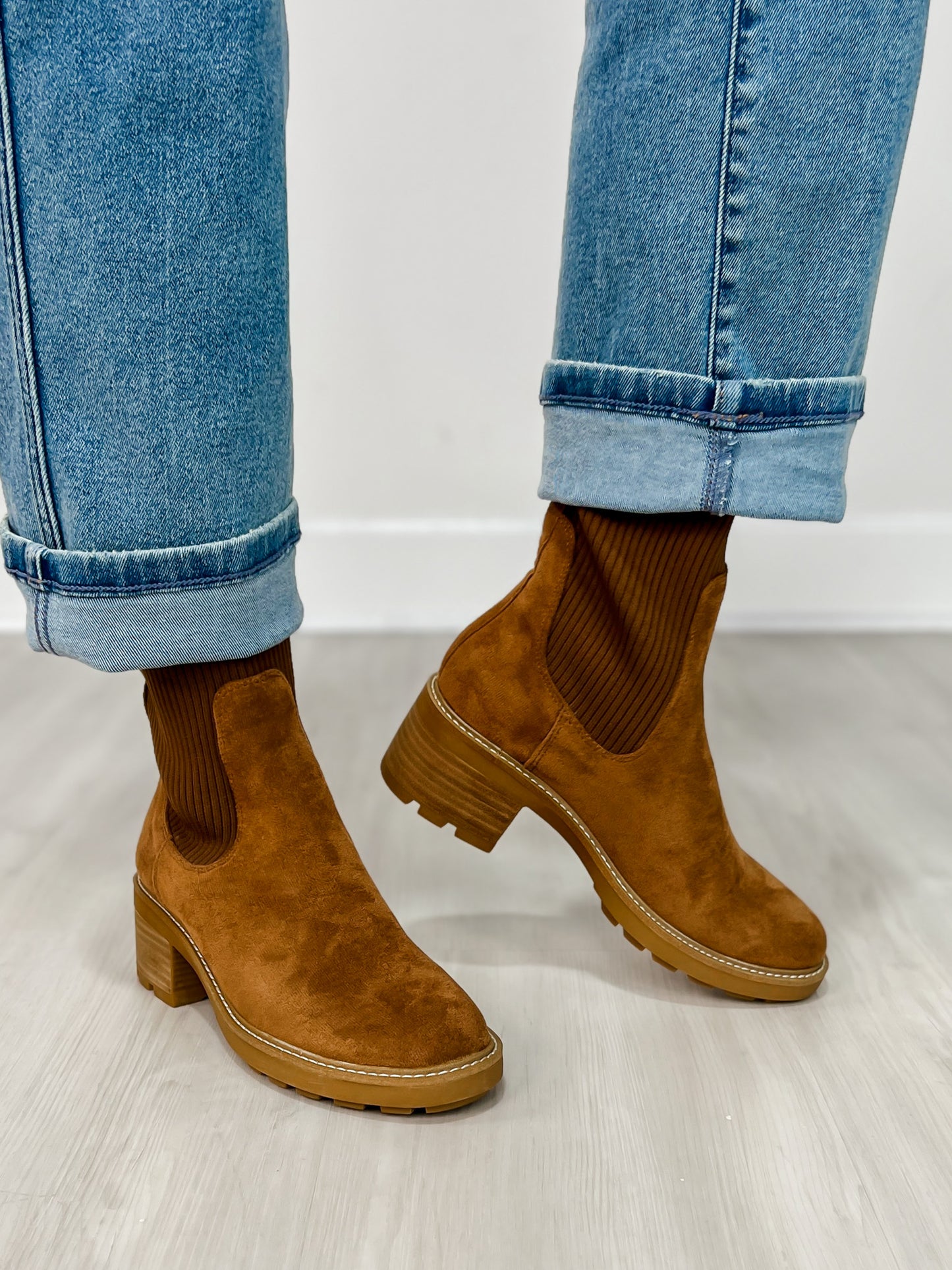 Corkys Goodness Gracious Boots in TOBACCO FAUX SUEDE