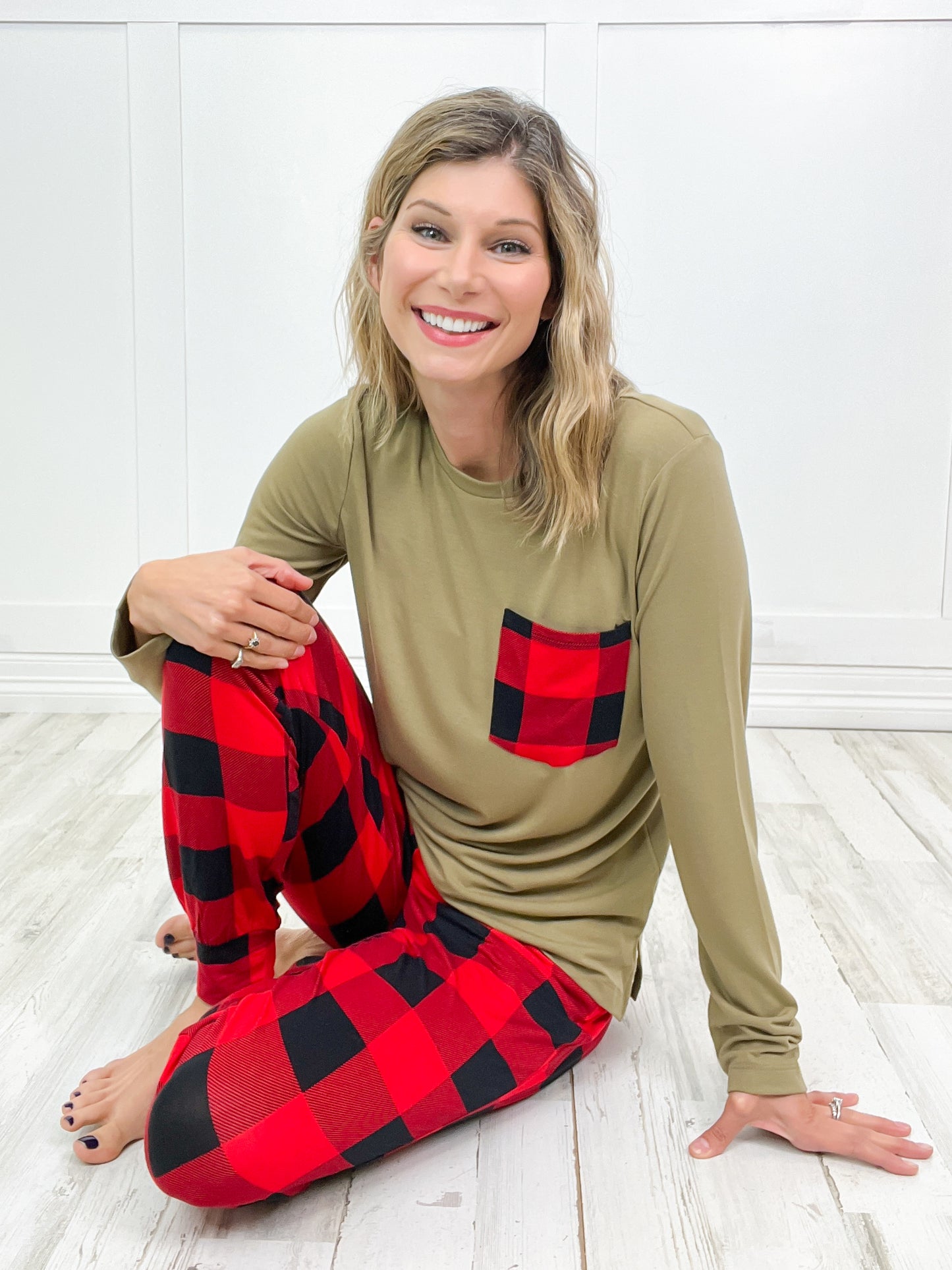 Cozy Up Buffalo Plaid Loungewear Set