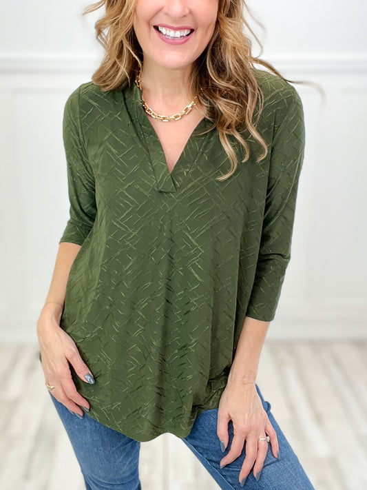 Booyah Gabby 3/4 Sleeve No Button Top - B