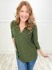 Booyah Gabby 3/4 Sleeve No Button Top - B