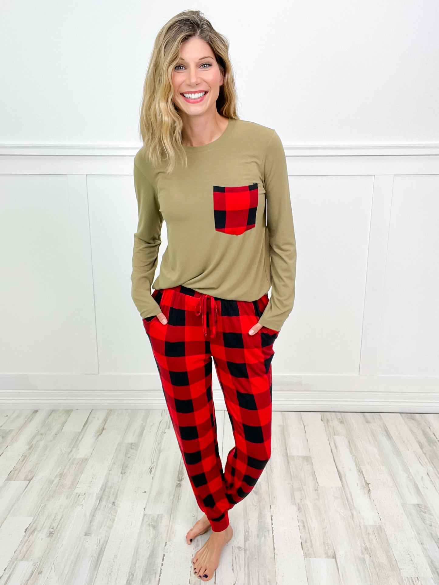 Cozy Up Buffalo Plaid Loungewear Set