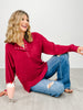 Brushed Mélange Hacci Oversized Henley Top