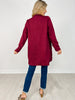 Jacquard Textured Midi Coat in Wine