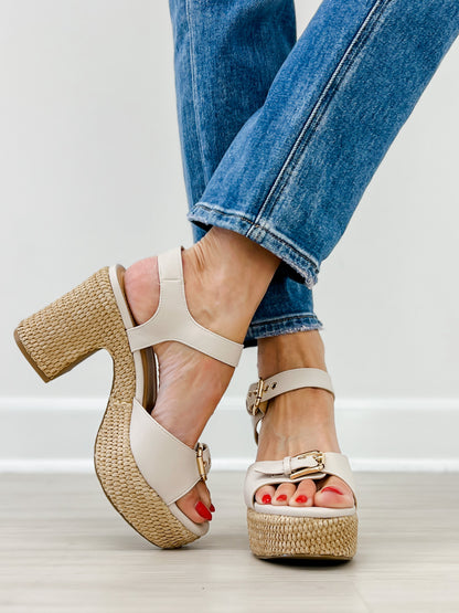 Corkys Daddys Money Platform Wedges in Ivory