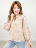 Paisley Eyelet Laced Button-Up Blouse