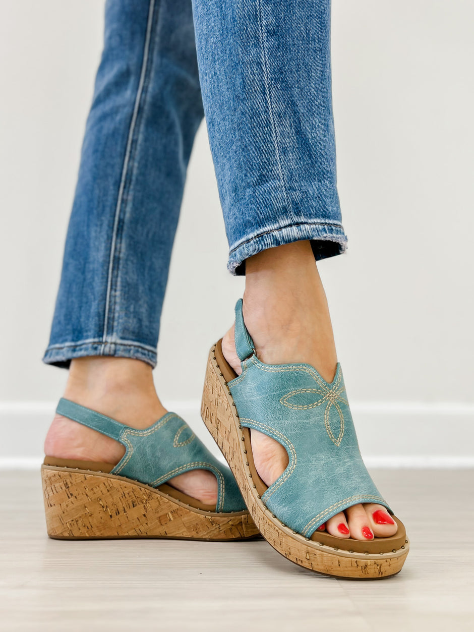 Corkys Darlin Wedges in Turquoise