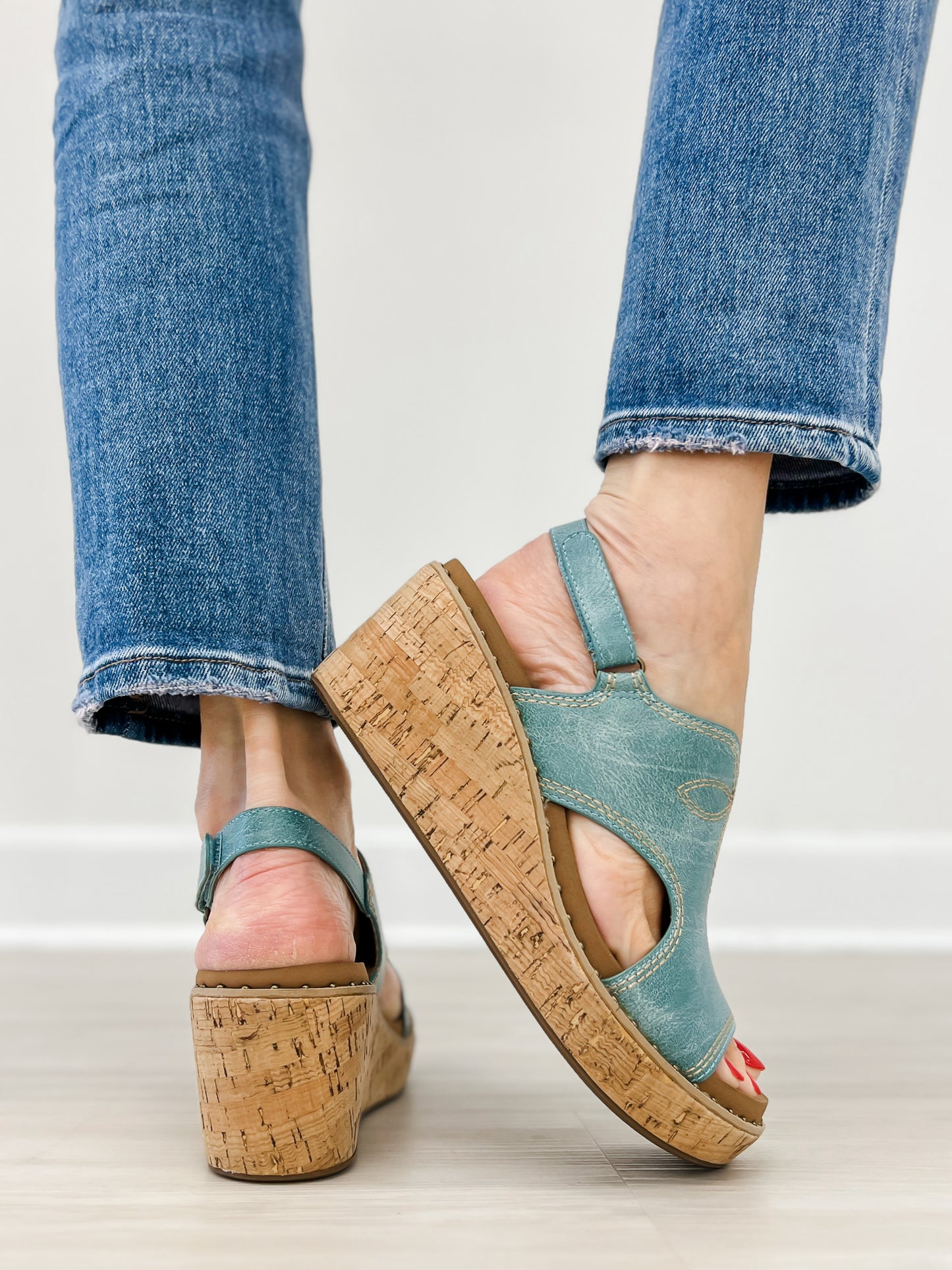 Corkys Darlin Wedges in Turquoise