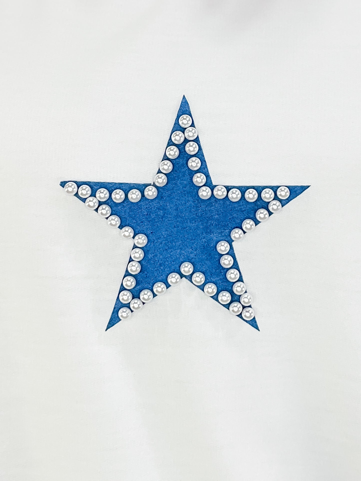 Star Applique with Pearl Accent French Terry Top