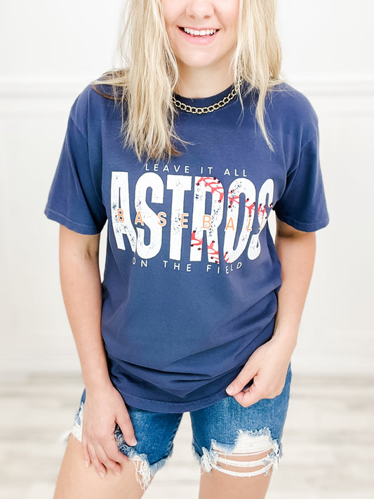 Leave it On The Baseball Field Embellished Graphic Tee