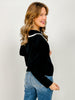 Long Sleeve Crochet Trim Button Front Cardigan Sweater